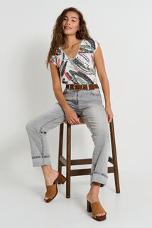 T-shirt col V femme