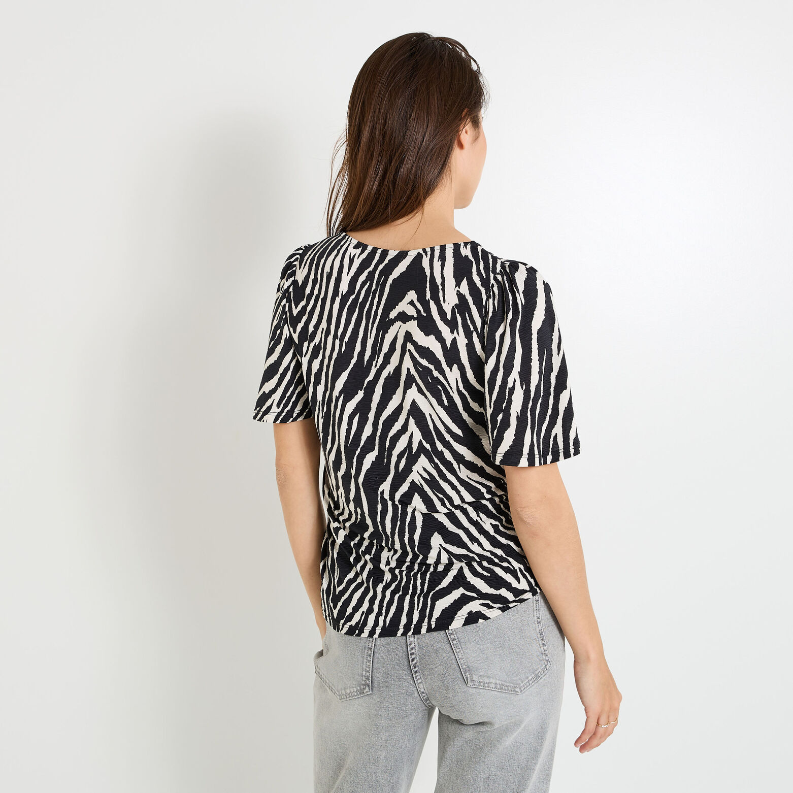 T-shirt imprimé zébré femme