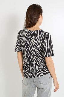 T-shirt imprimé zébré femme