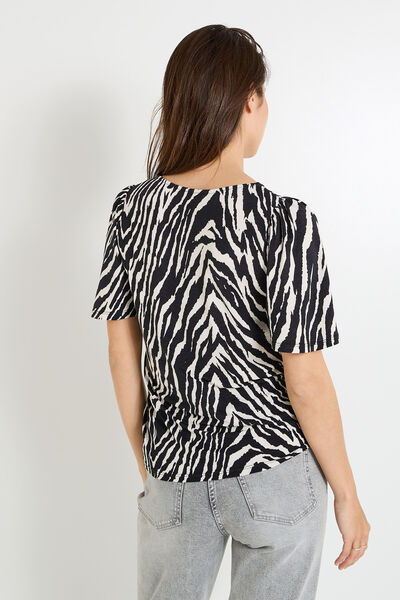 T-shirt imprimé zébré femme