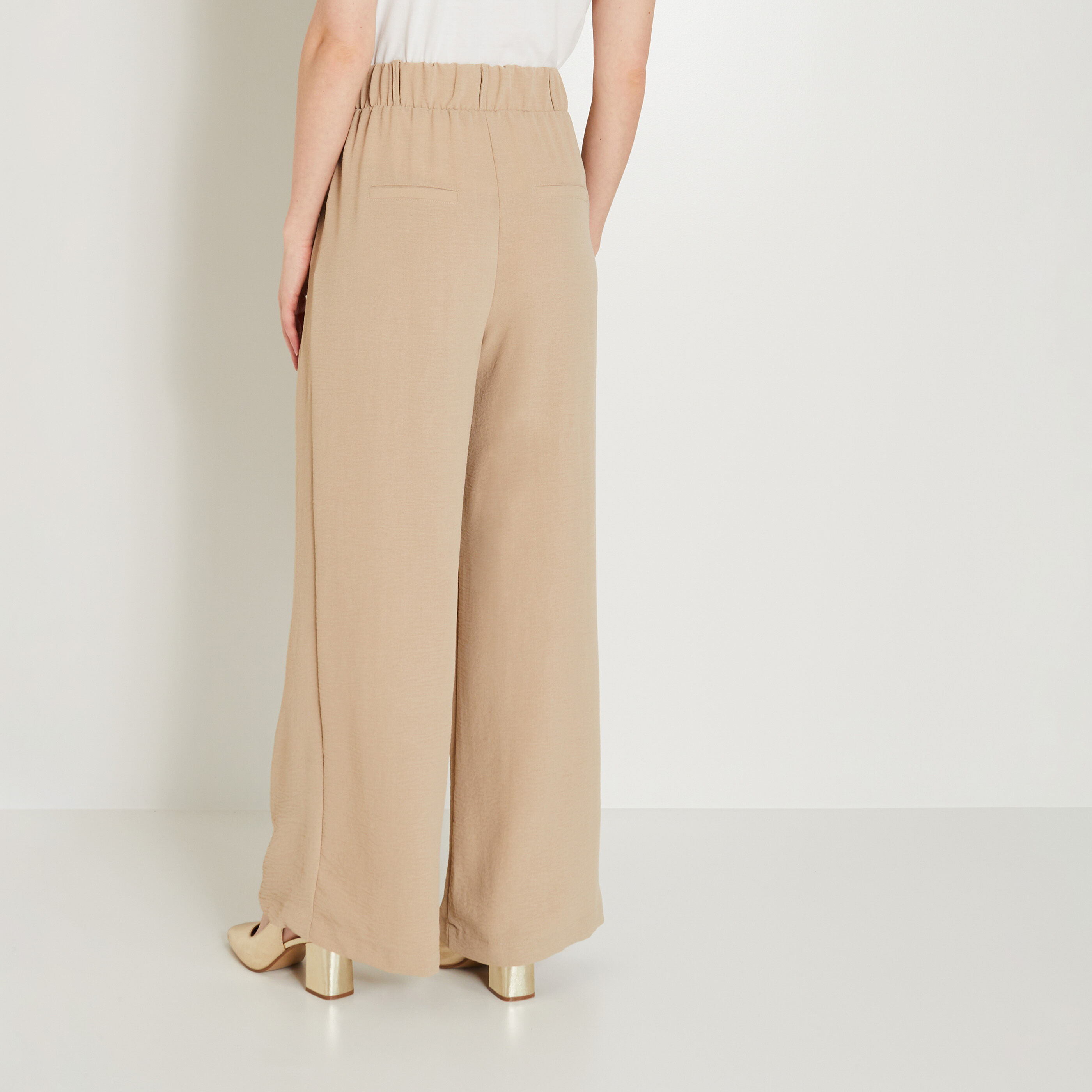 Pantalon &agrave; pince large femme