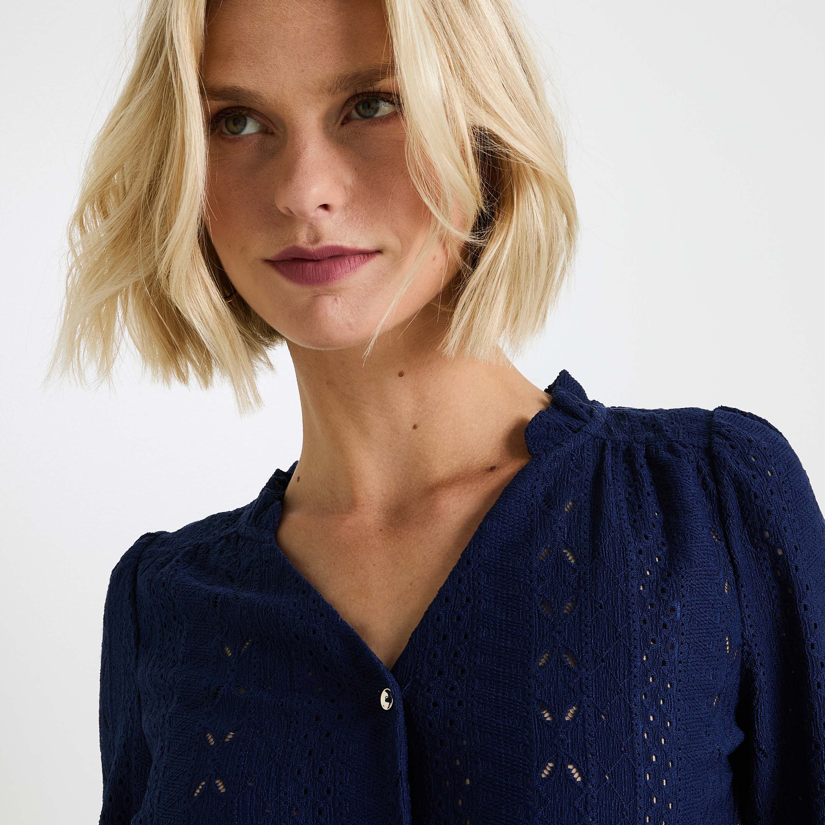 Chemisier col V femme