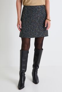 Jupe tweed sequins femme