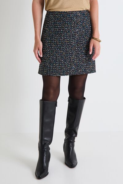 Jupe tweed sequins femme