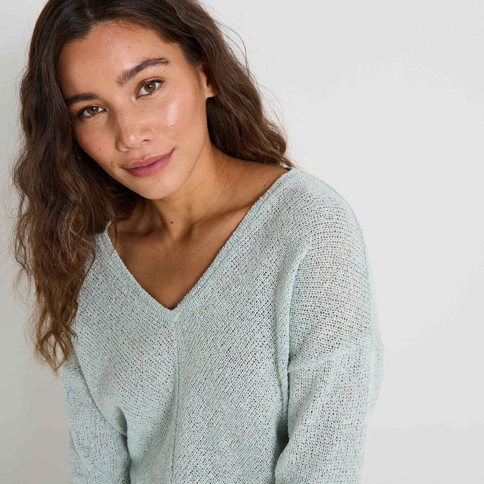 T-shirt en maille pailletée femme