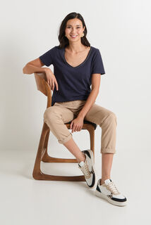 T-shirt col V femme