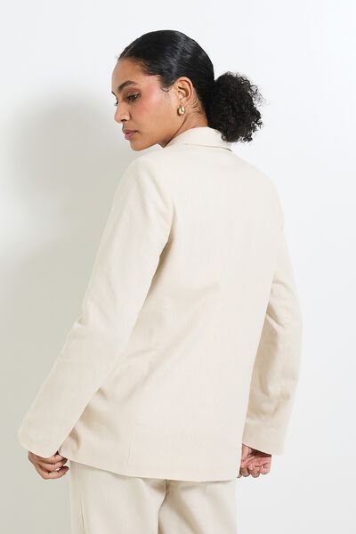 Veste blazer en lin mélangé femme