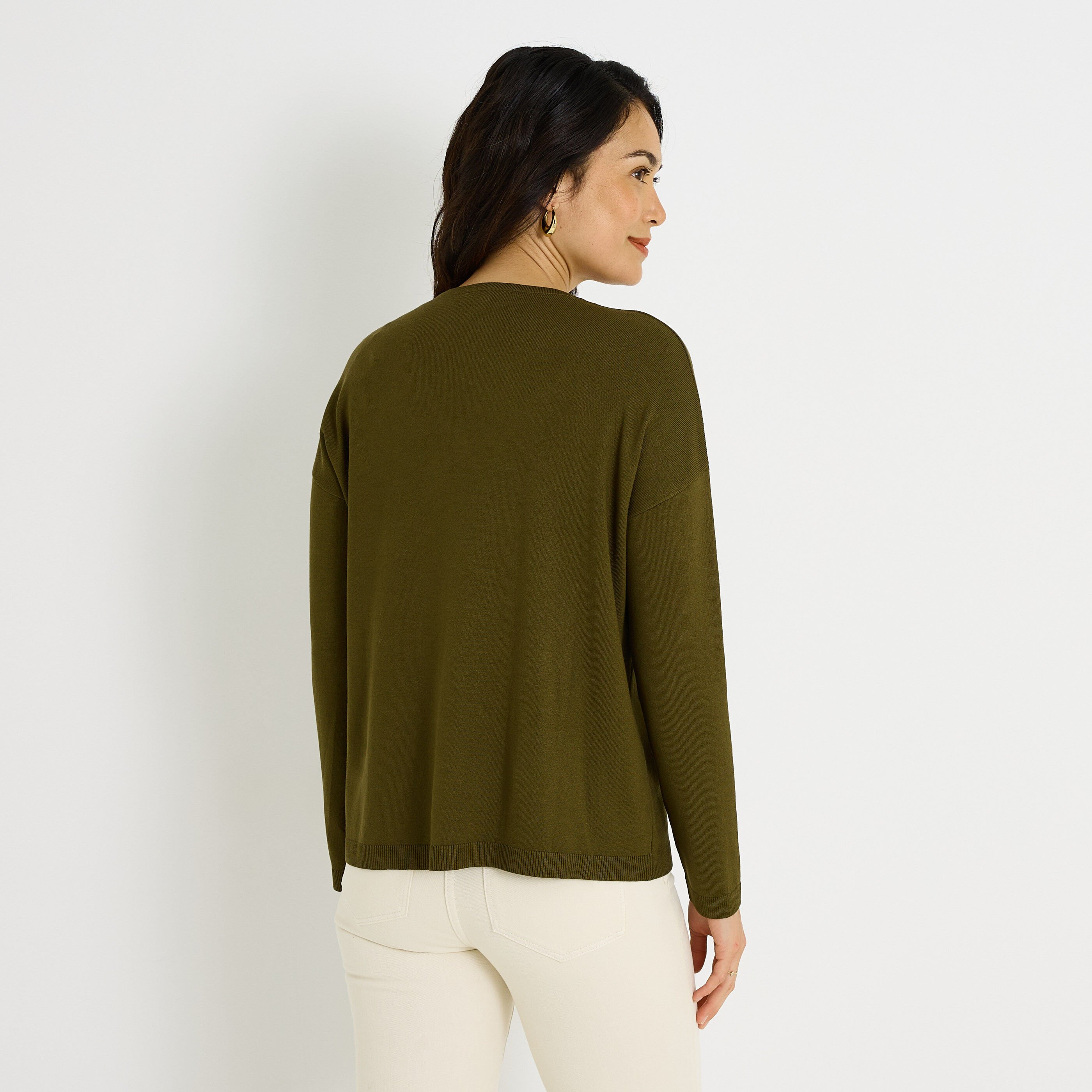 Pull loose c&oelig;urs brod&eacute;s femme