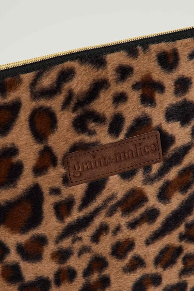 Pochette ordinateur motif léopard femme
