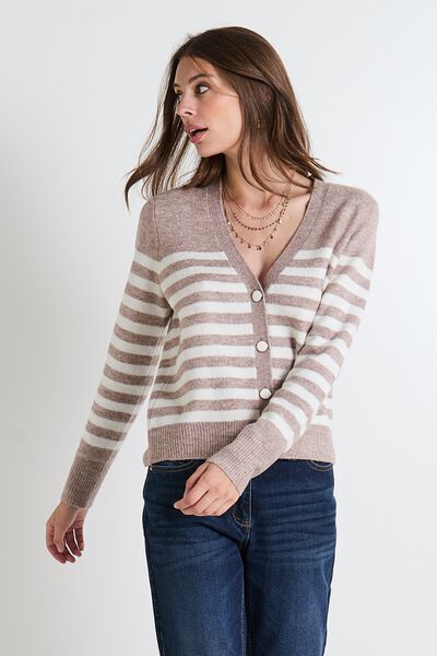 Gilet rayé femme