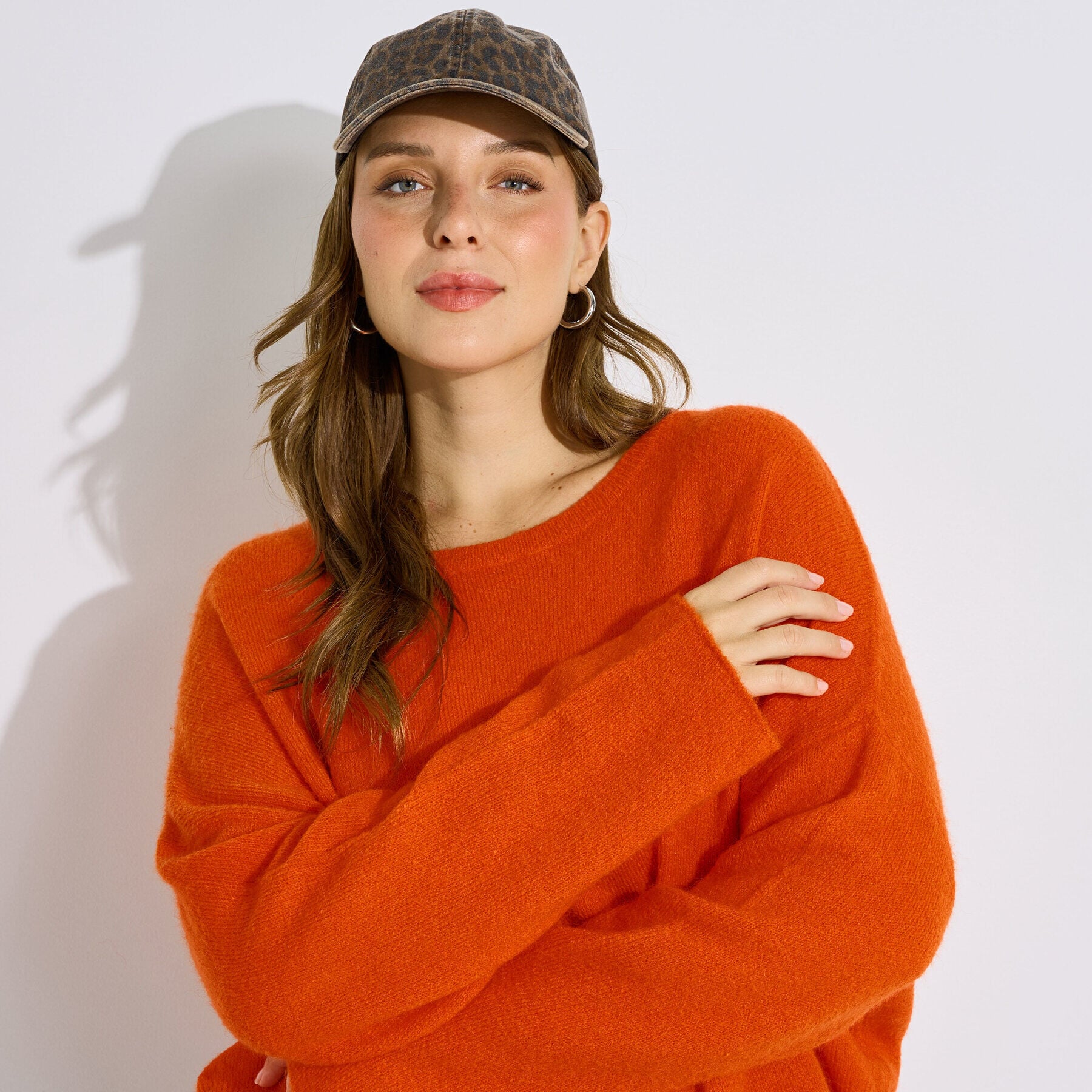 Pull loose col rond femme