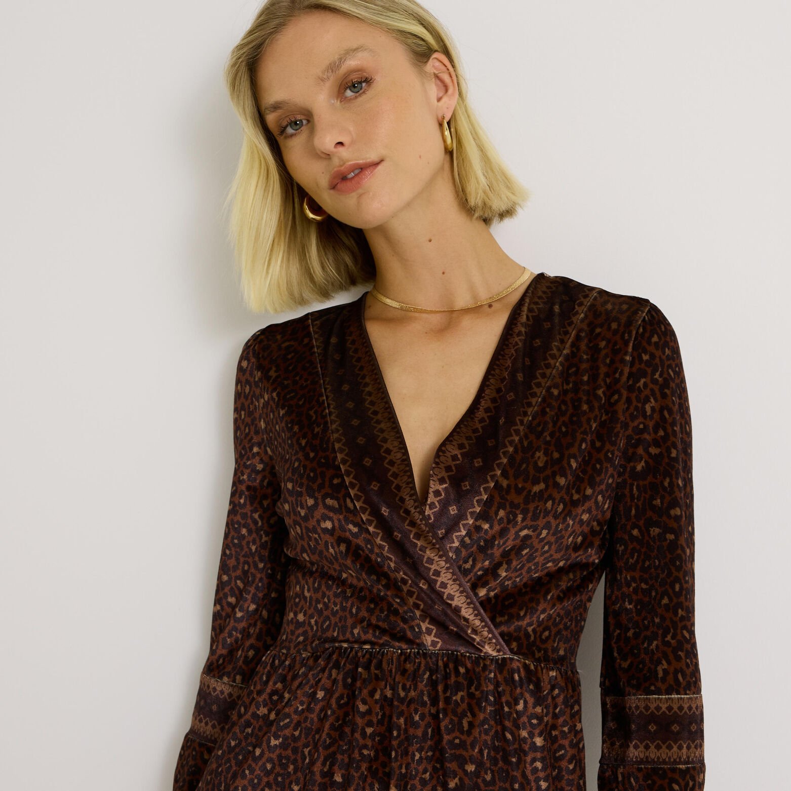 Robe en velours imprimé léopard
