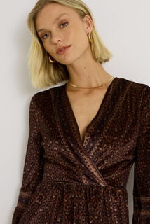 Robe en velours imprimé léopard