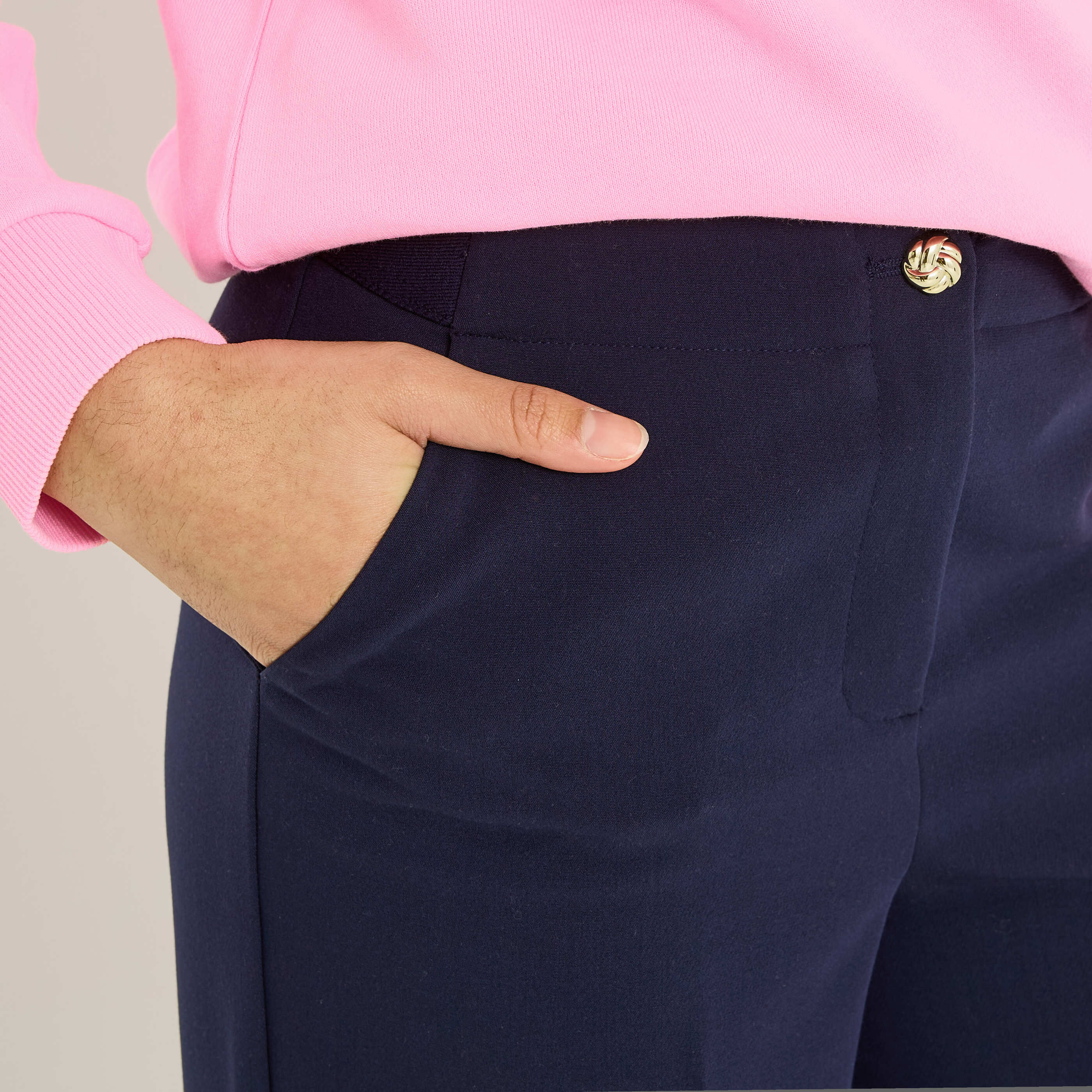 Pantalon large taille &eacute;lastiqu&eacute;e femme