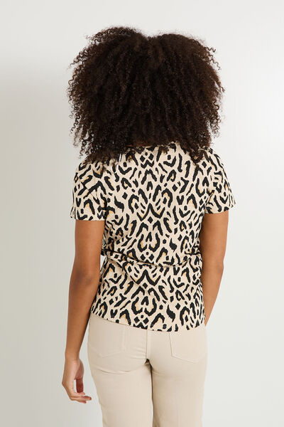 T shirt col V imprimé femme