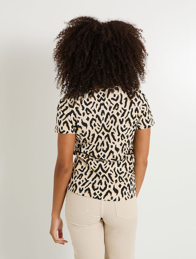 T shirt col V imprimé femme