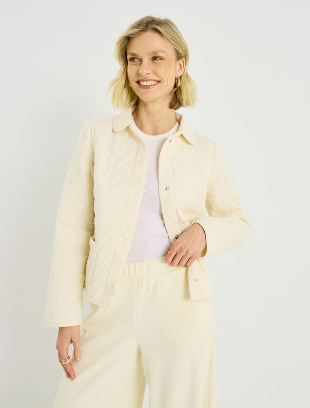 Veste matelass&eacute;e motif c&oelig;ur femme