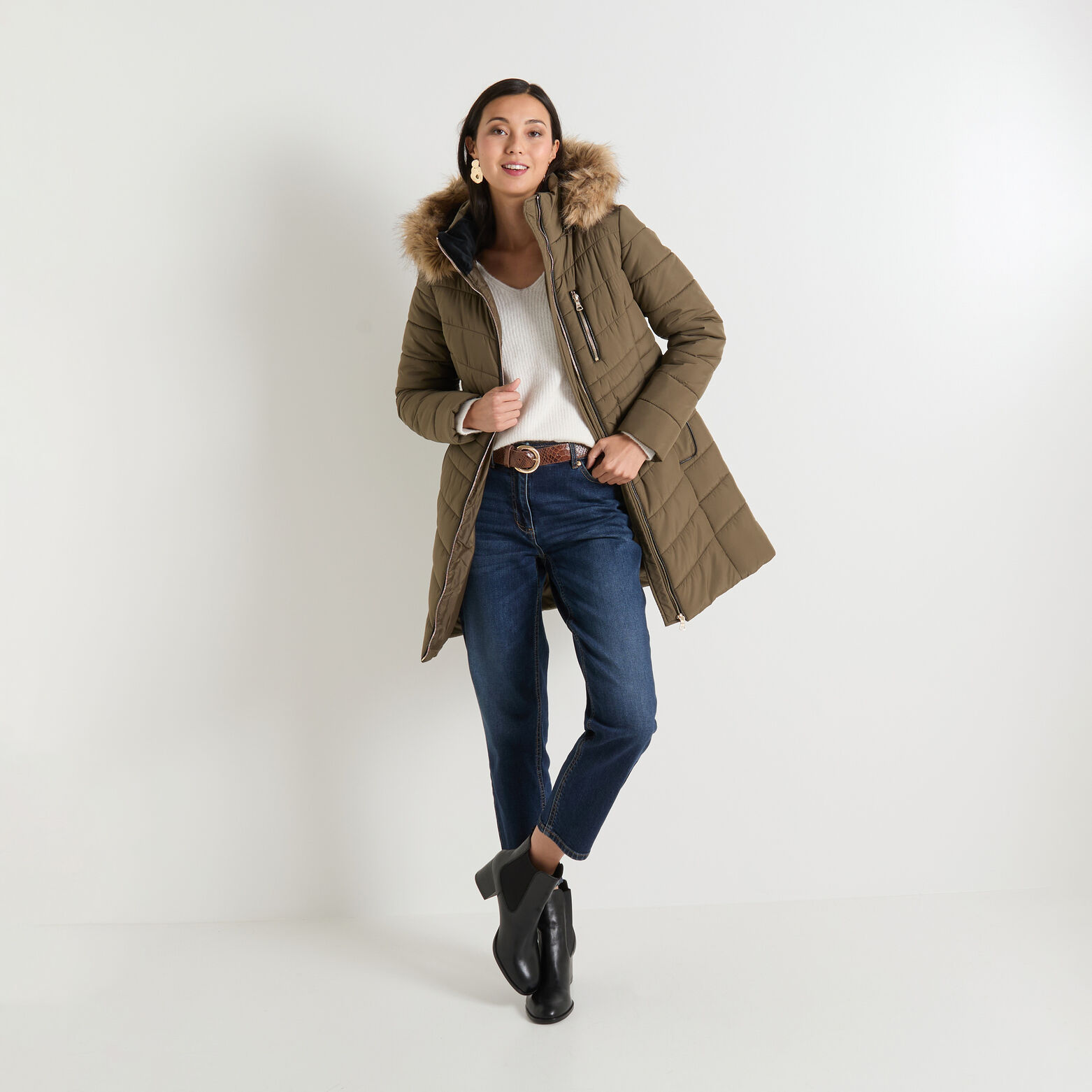 Doudoune mi-longue femme