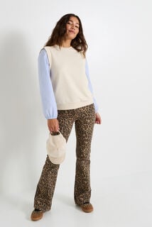 Sweat manches longues 2 en 1 femme