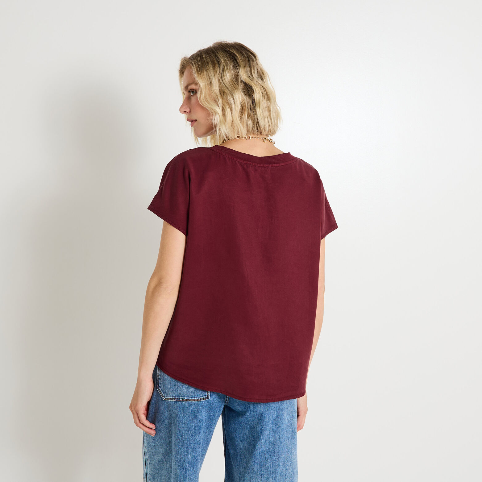 Blouse col V femme