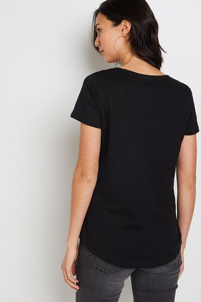 T-shirt manches courtes V femme