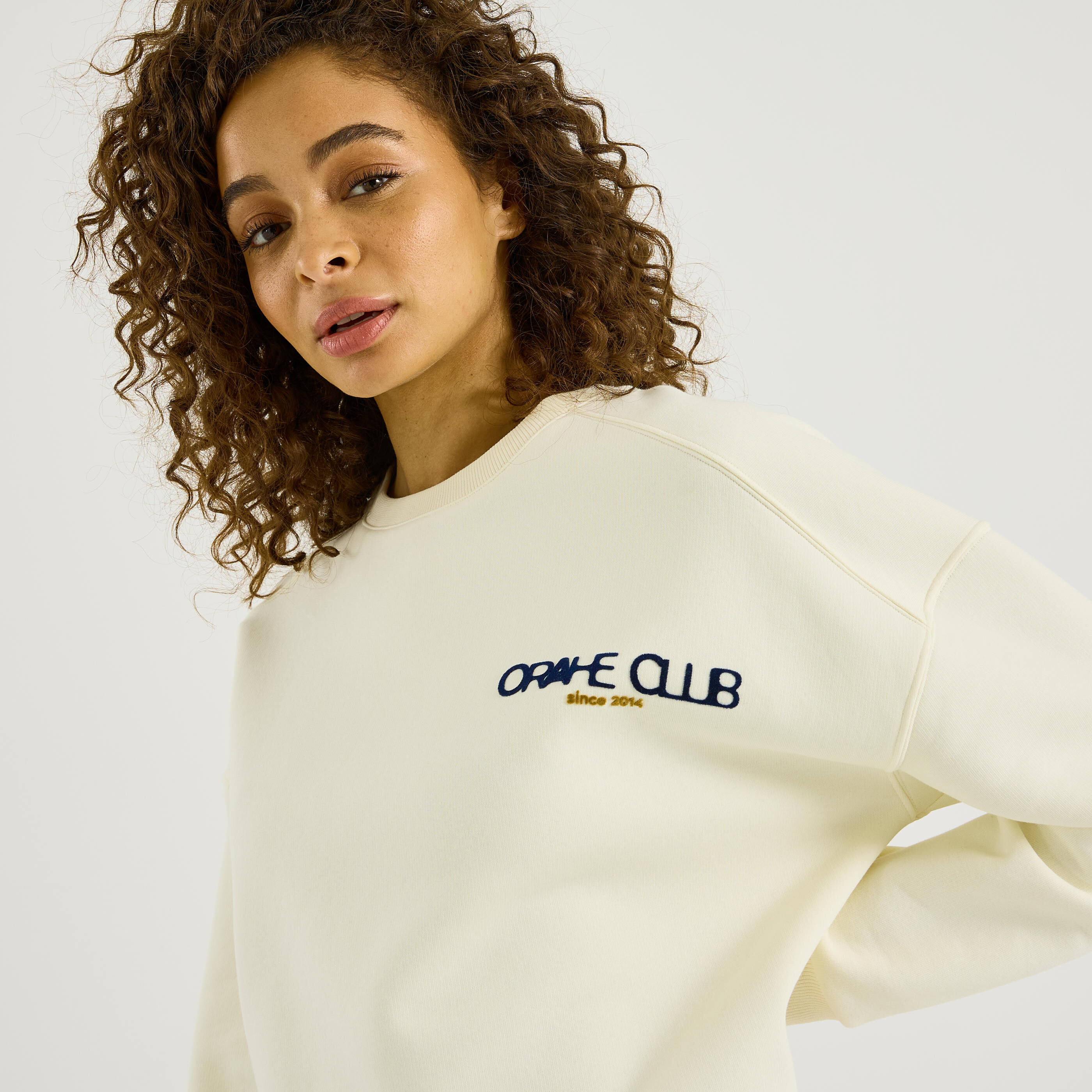 Sweat col rond avec inscriptions femme