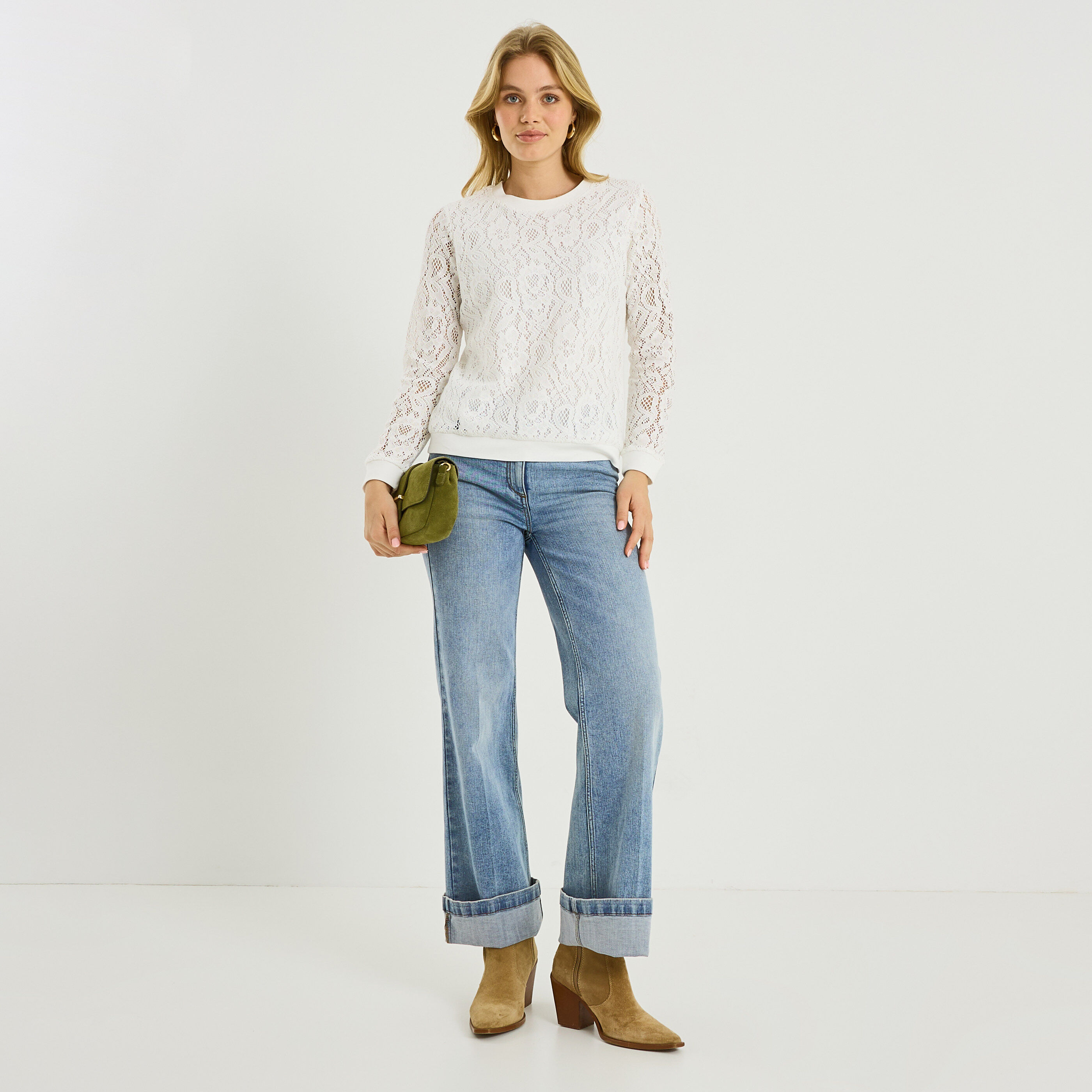 Sweat d&eacute;tails ajour&eacute;s femme