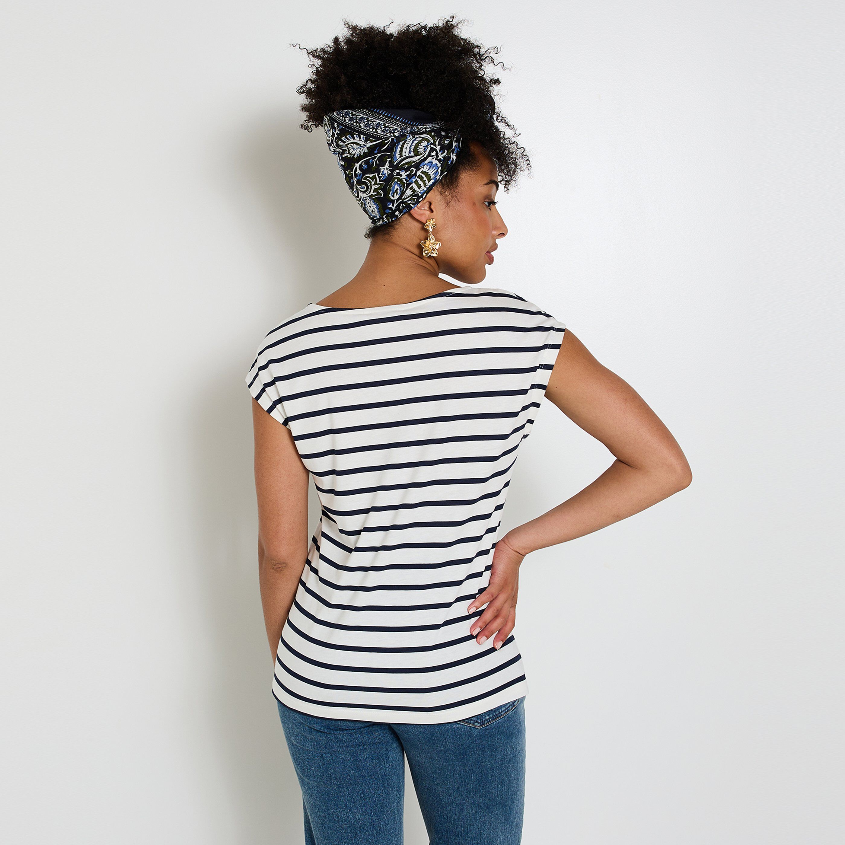 Tshirt ray&eacute; femme