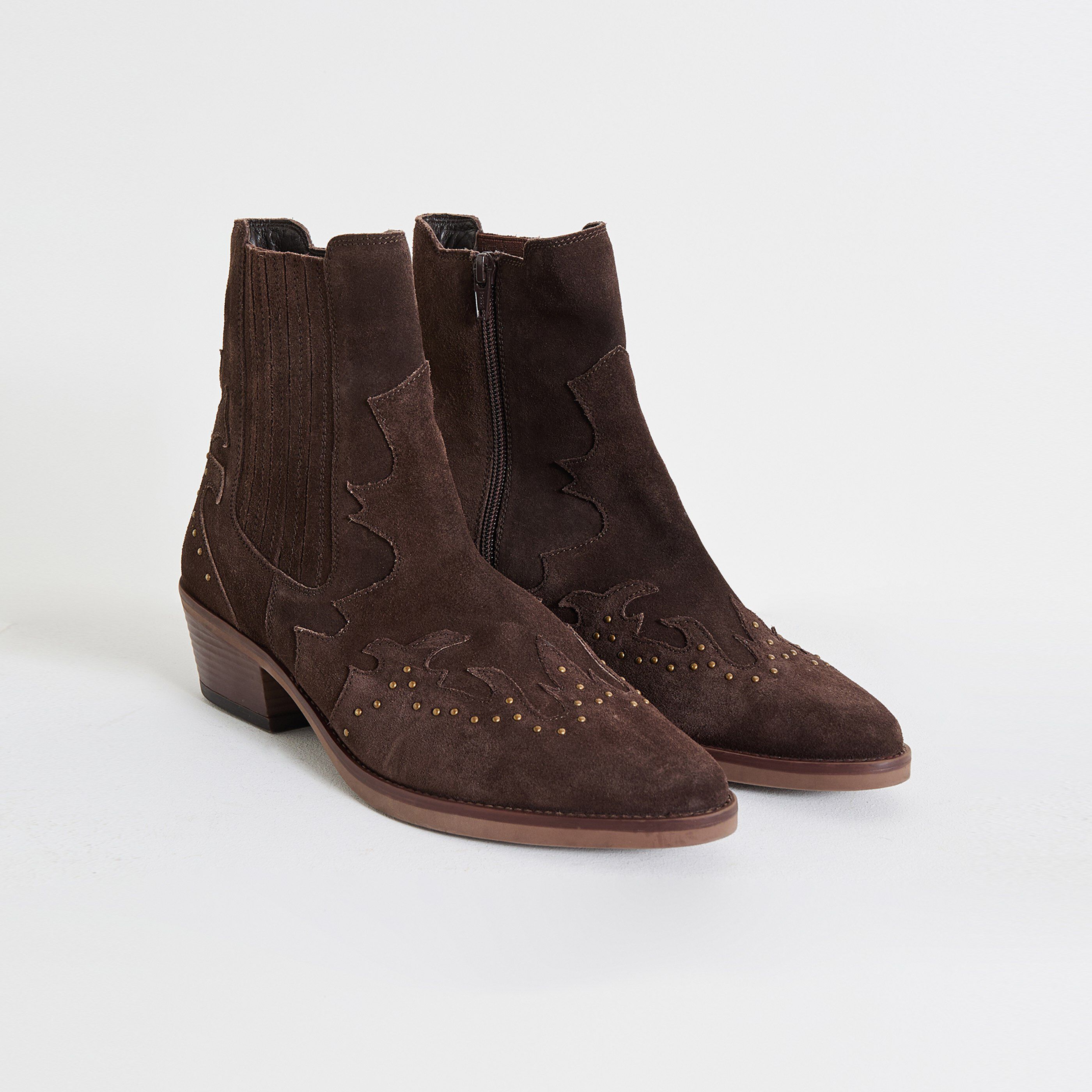 Bottines western femme MARRON Graindemalice