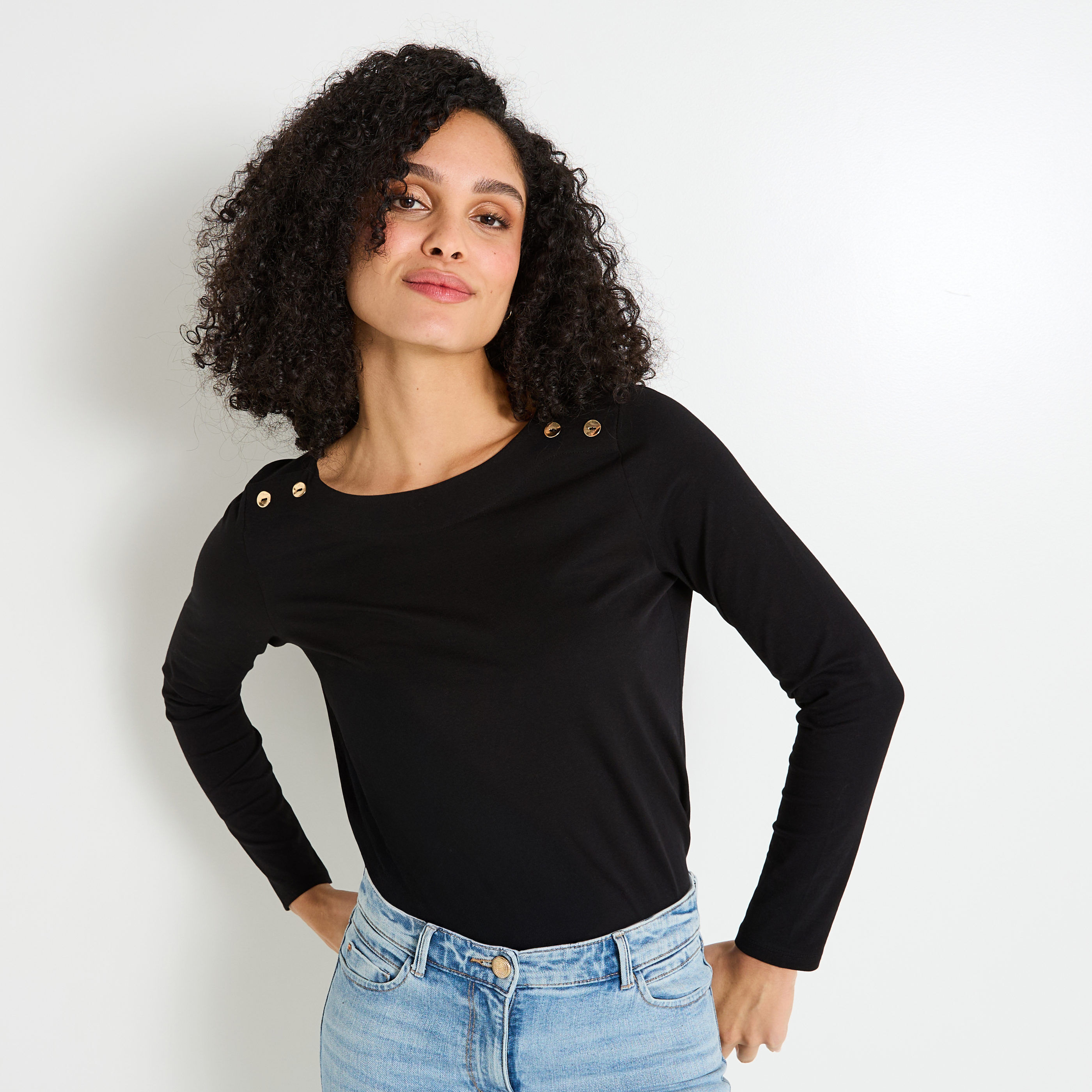 T-shirt col bateau femme