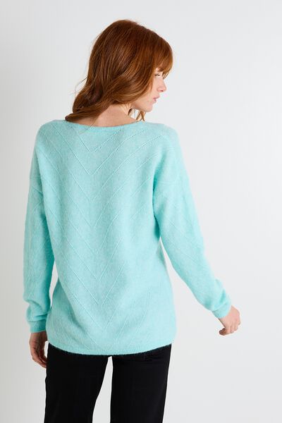 Pull col V femme