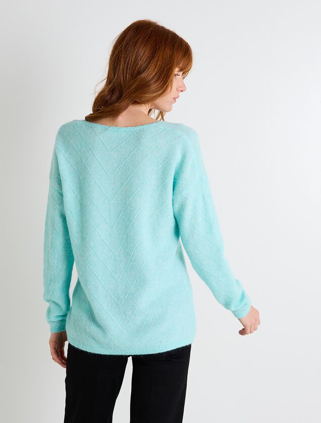 Pull col V femme