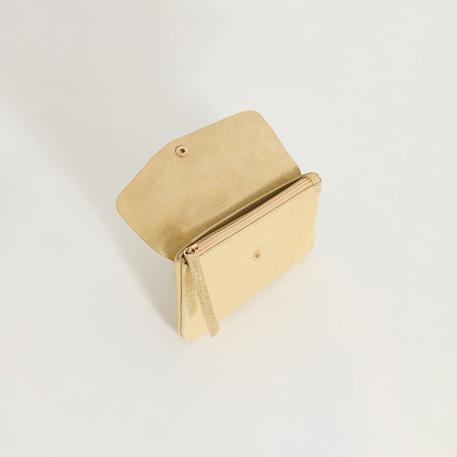 Porte-monnaie en croûte de cuir femme