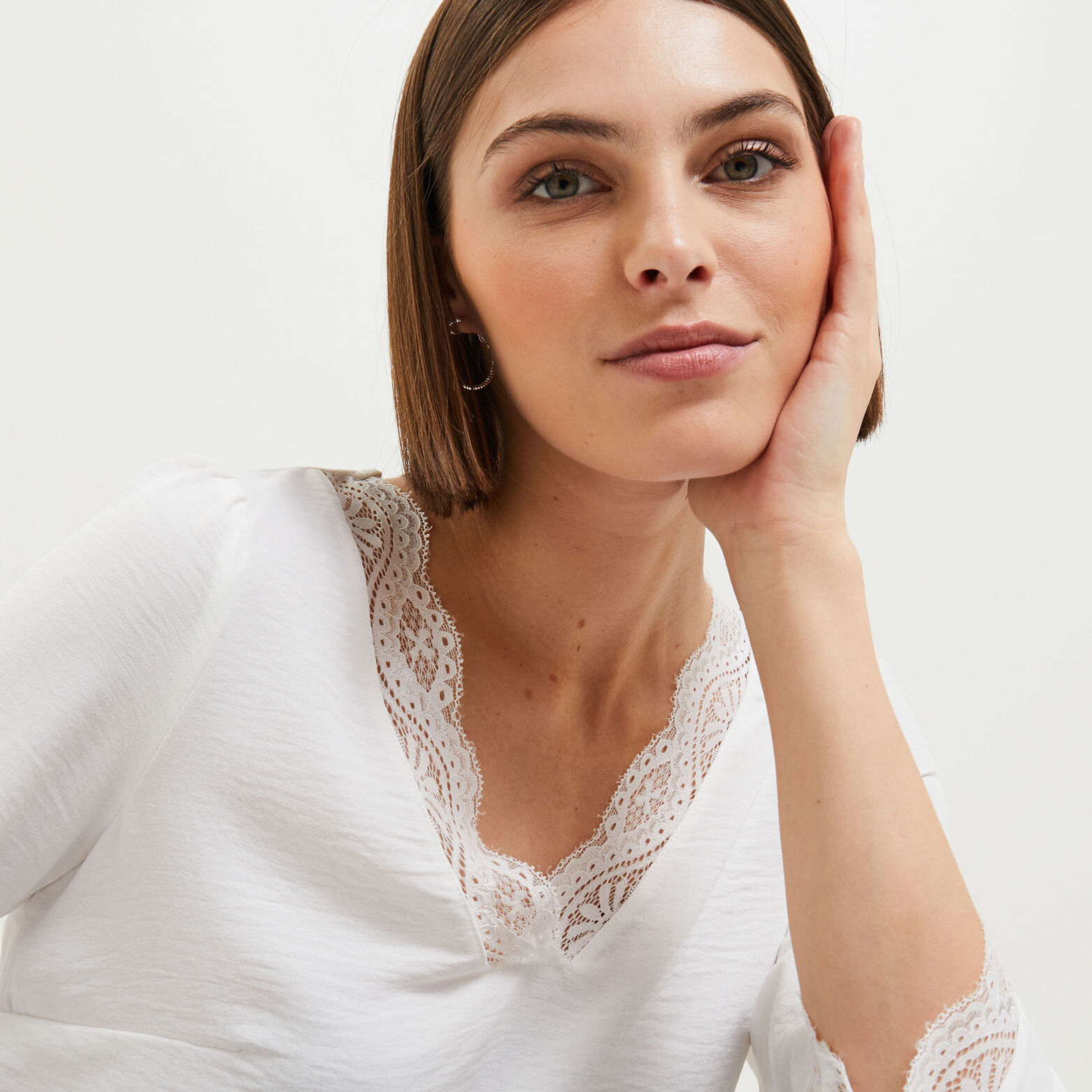 Blouse col V femme