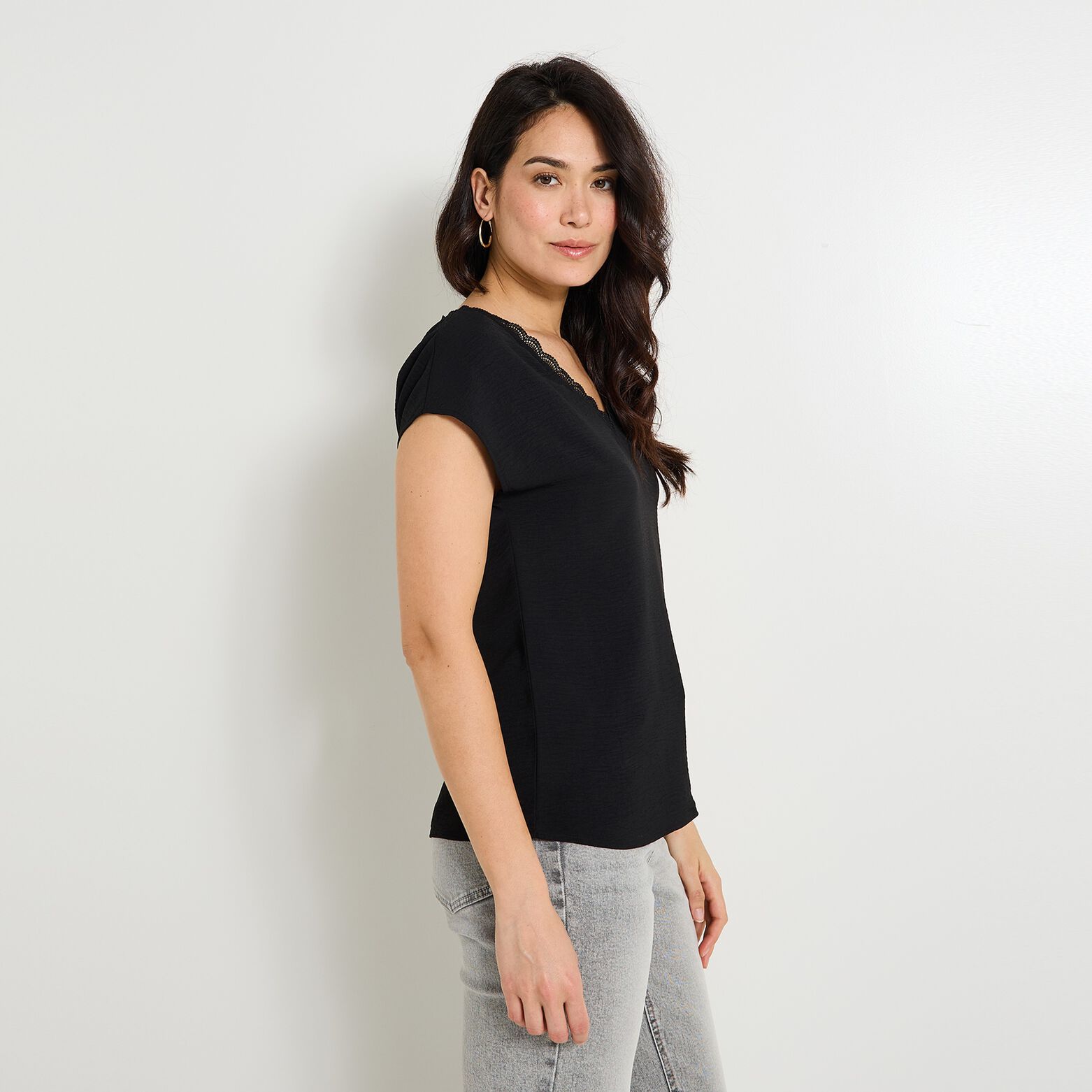 Blouse col V femme