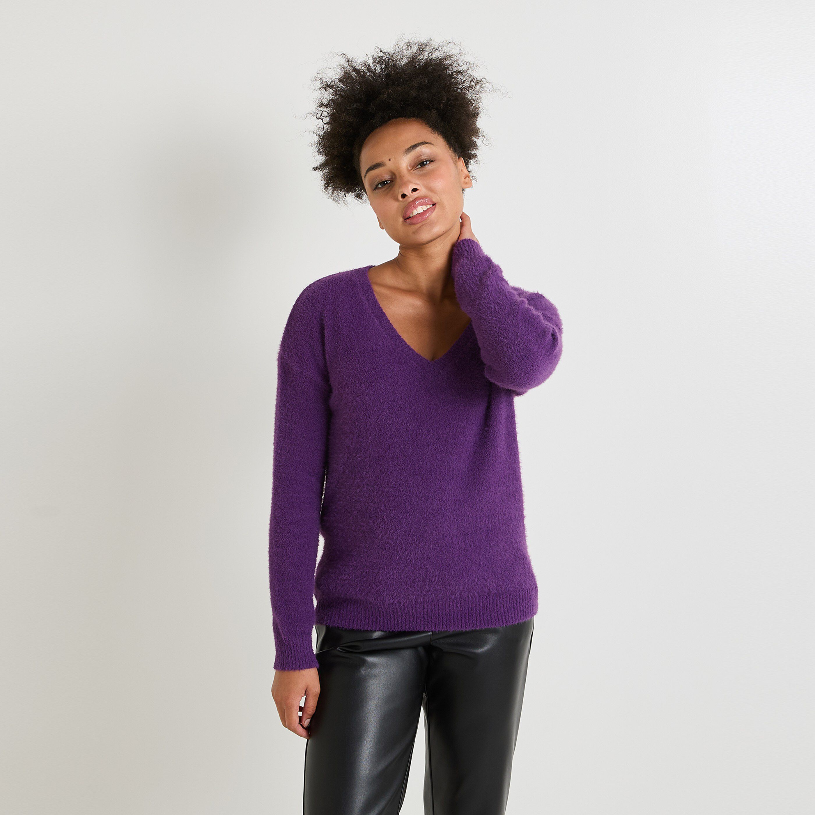 Pull femme violet sale
