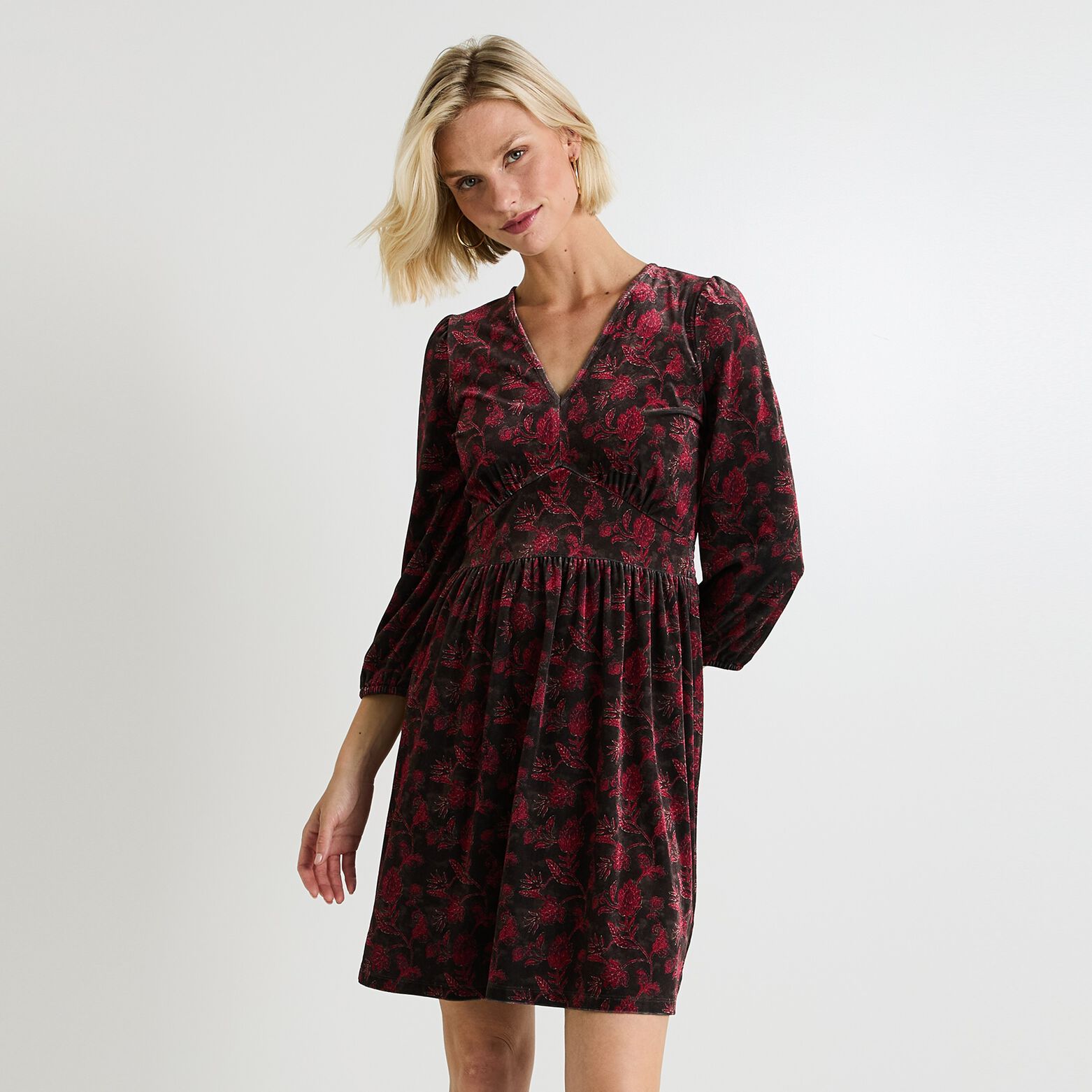 Robe manches 3/4 femme