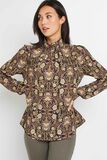 Blouse imprimée col montant femme