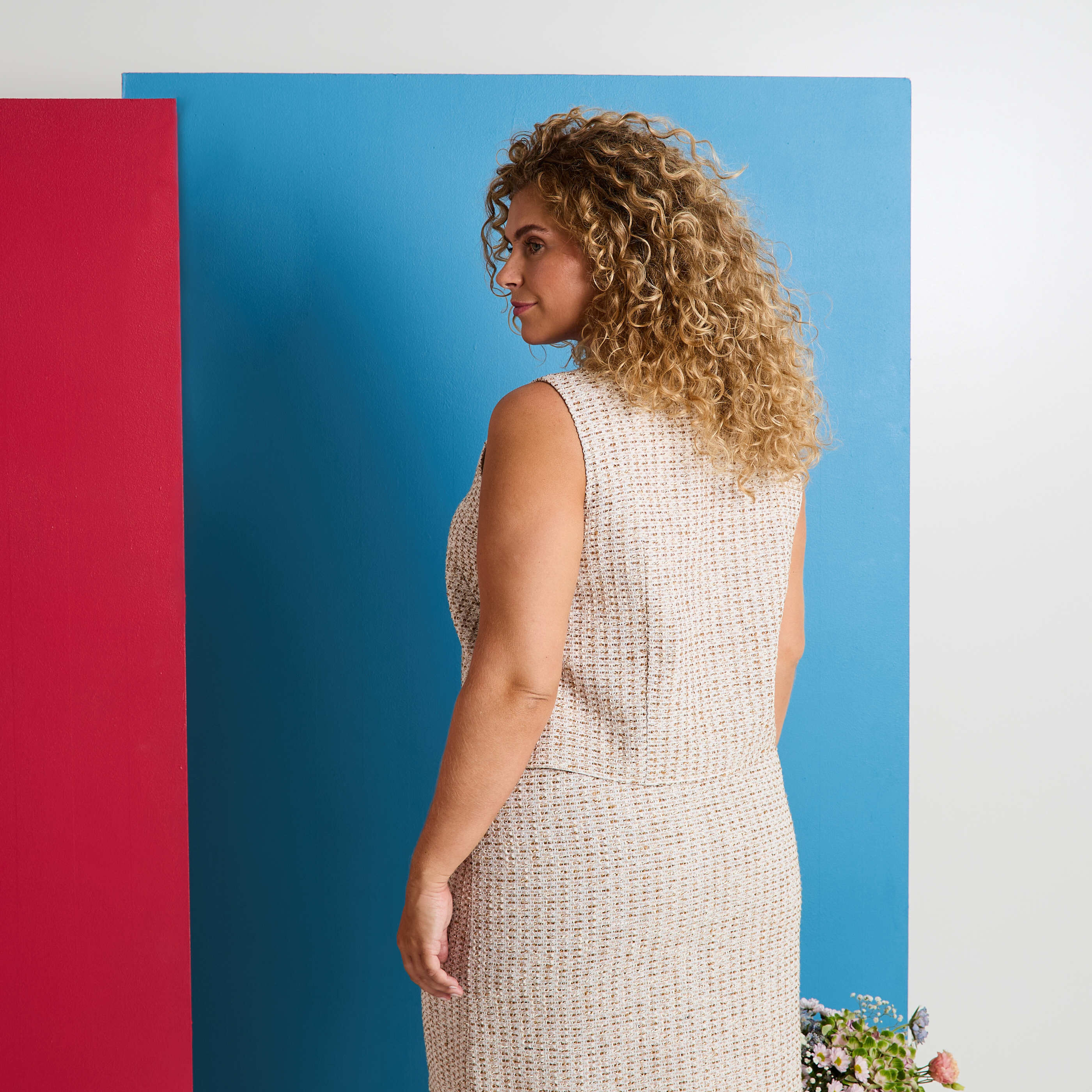 Top sans manches en jacquard femme