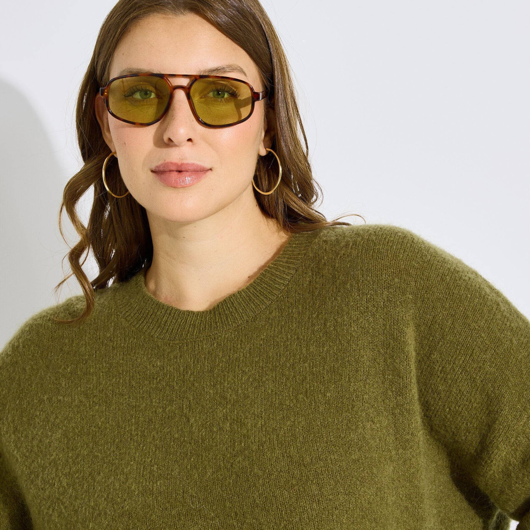 Pull col rond maille moelleuse femme