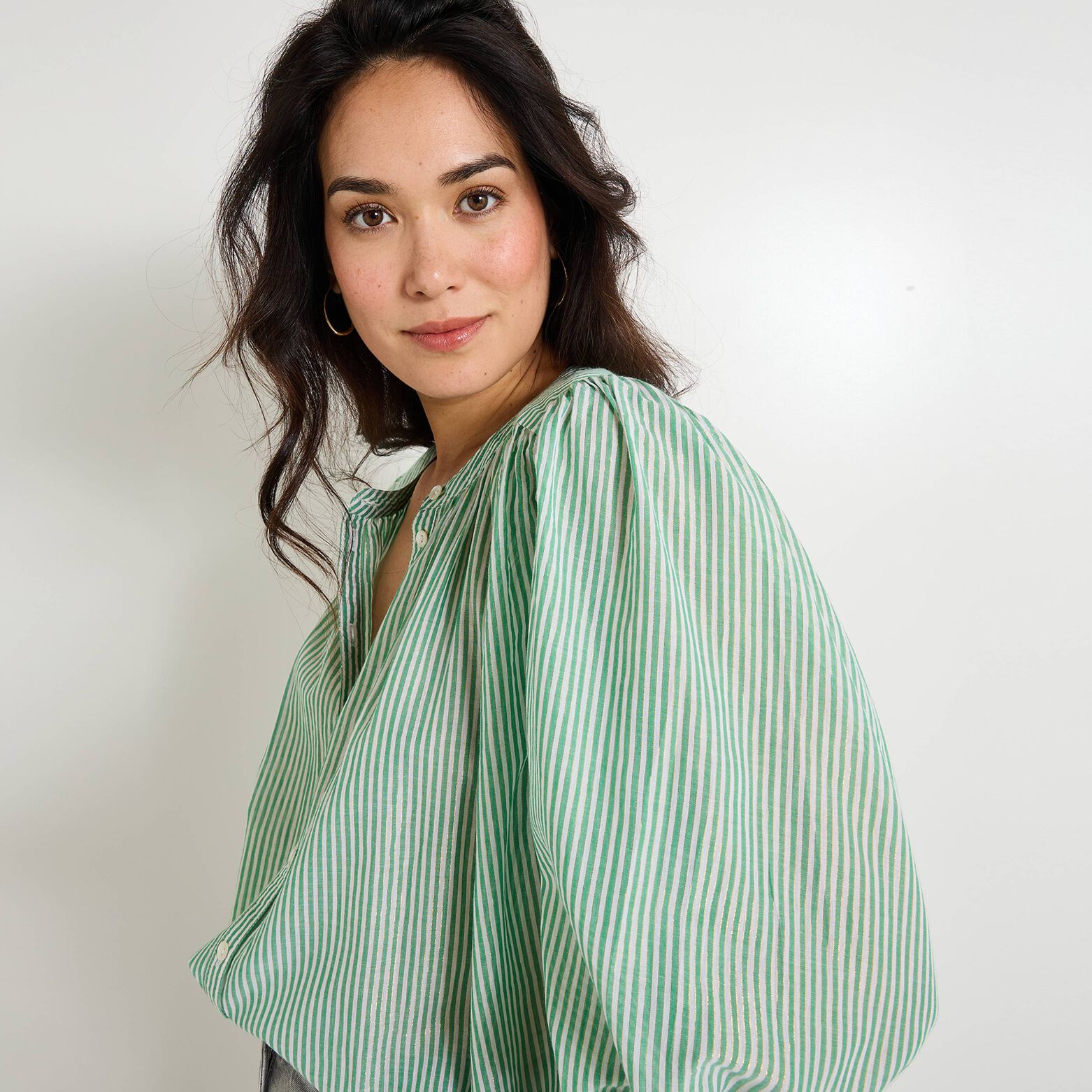 Chemise oversize rayée femme