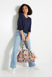 Pull uni col V femme