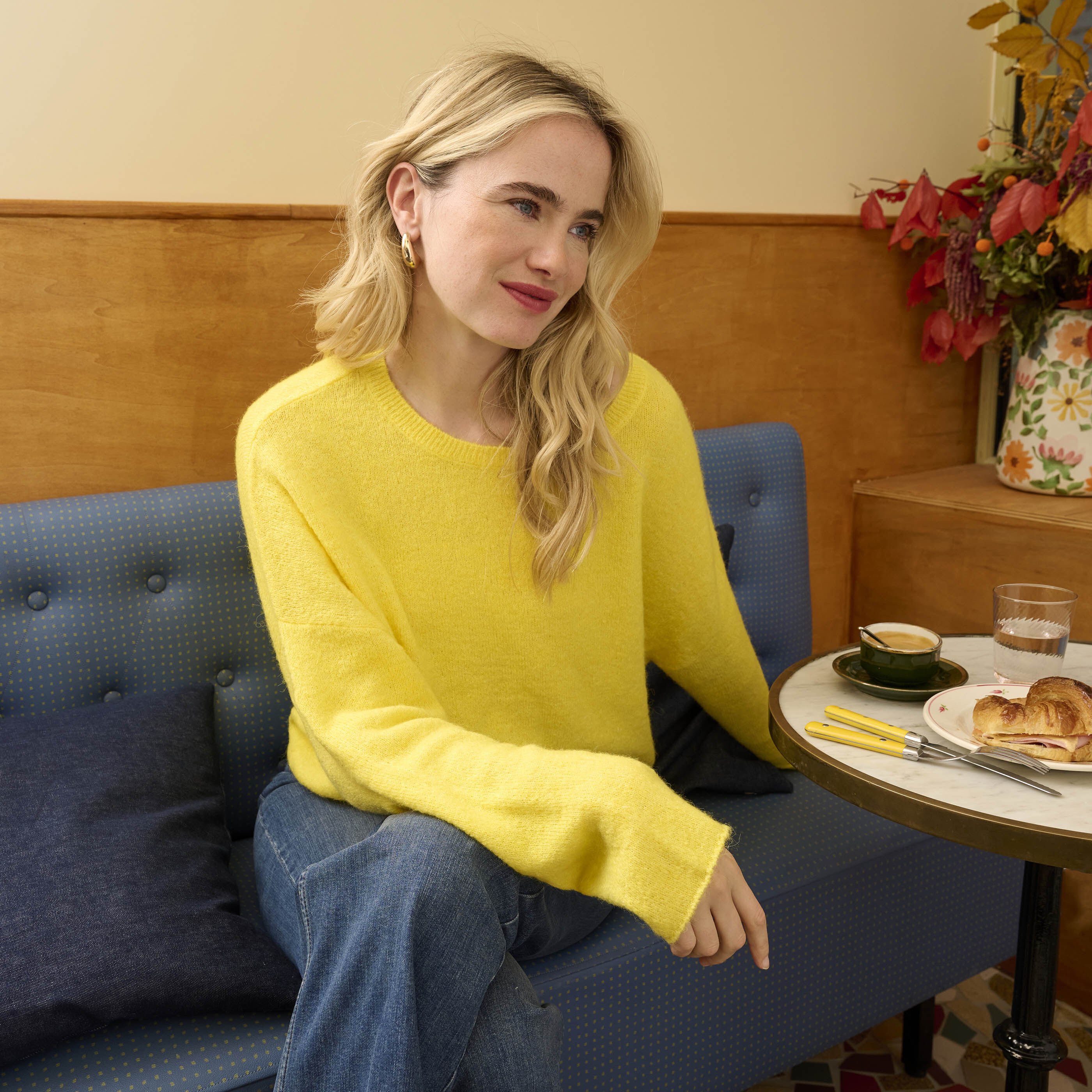 Pull fin &agrave; col rond femme