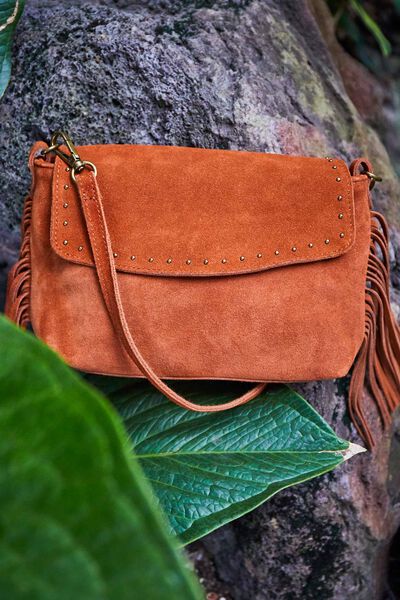 Petit sac en croûte de cuir femme