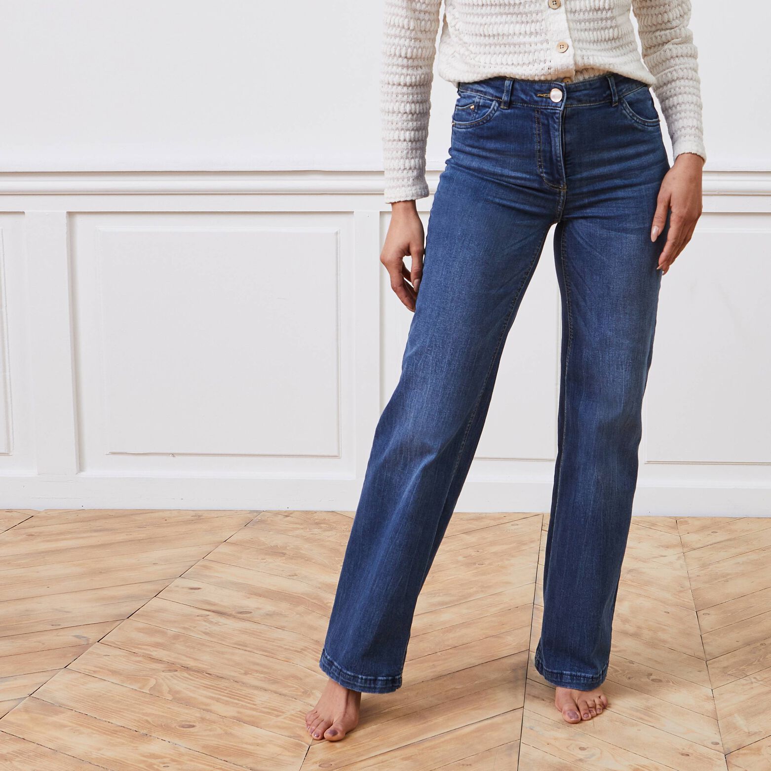 Jean large taille haute WOODSTOCK femme