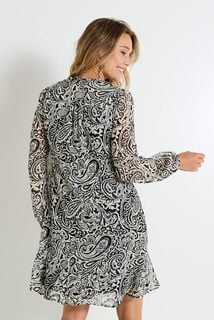 Robe longueur genou en voile imprimé