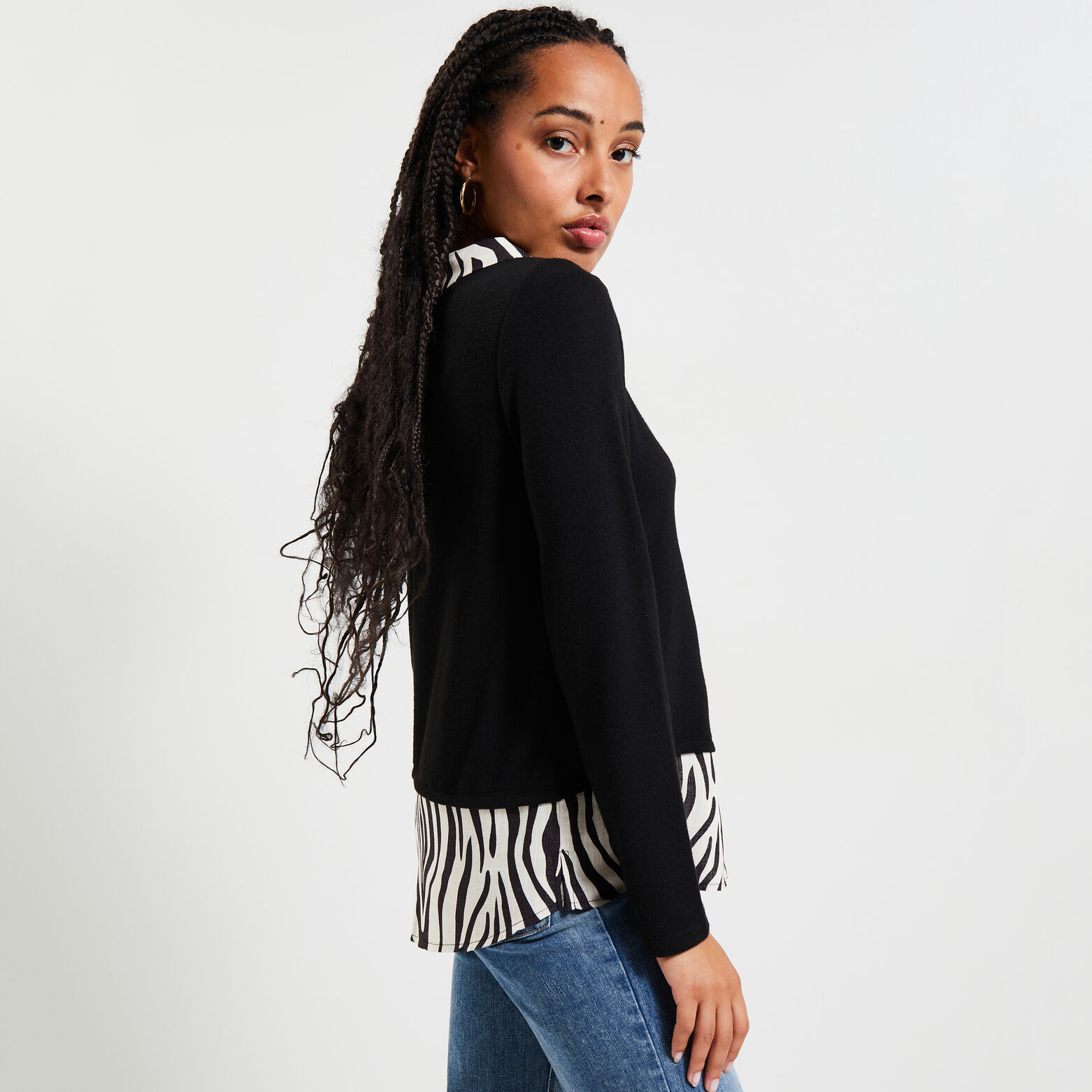 T-shirt col chemise femme