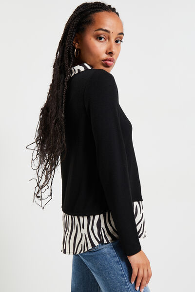 T-shirt col chemise femme