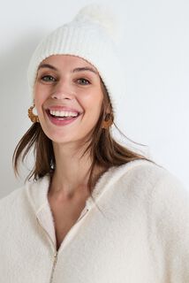 Bonnet pompon femme
