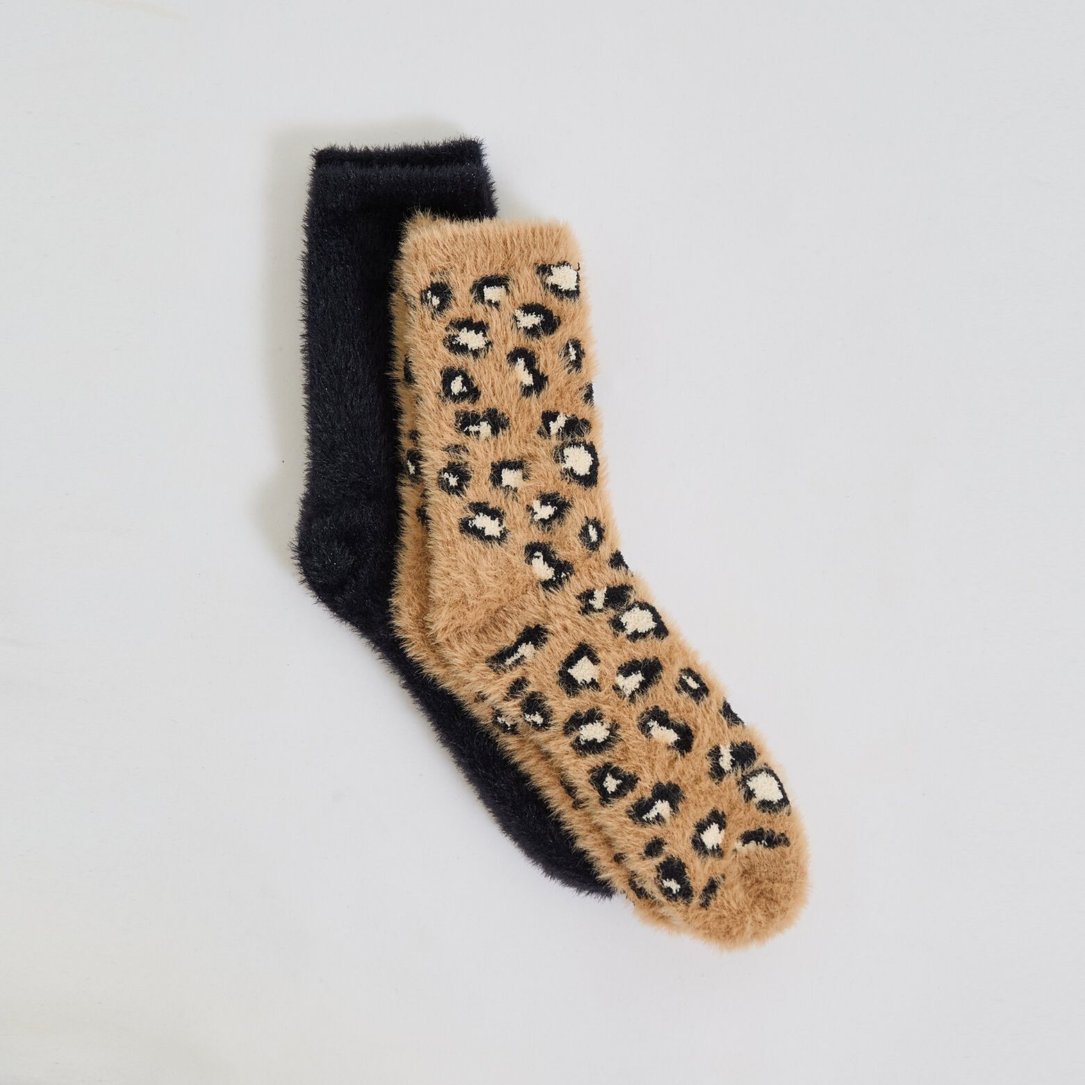 Chaussettes fluffy femme lot de 2 paires